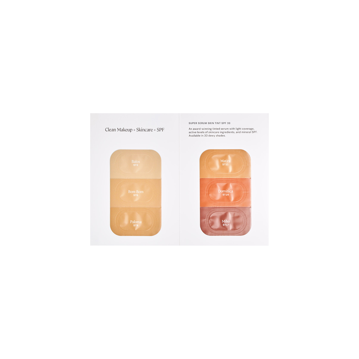 Ilia - 6x Shade Skin Tint Card