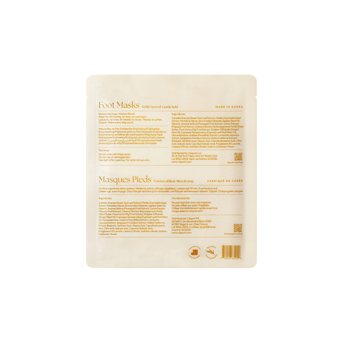 Clapoti - Enzyme Exfoliation Foot Masks