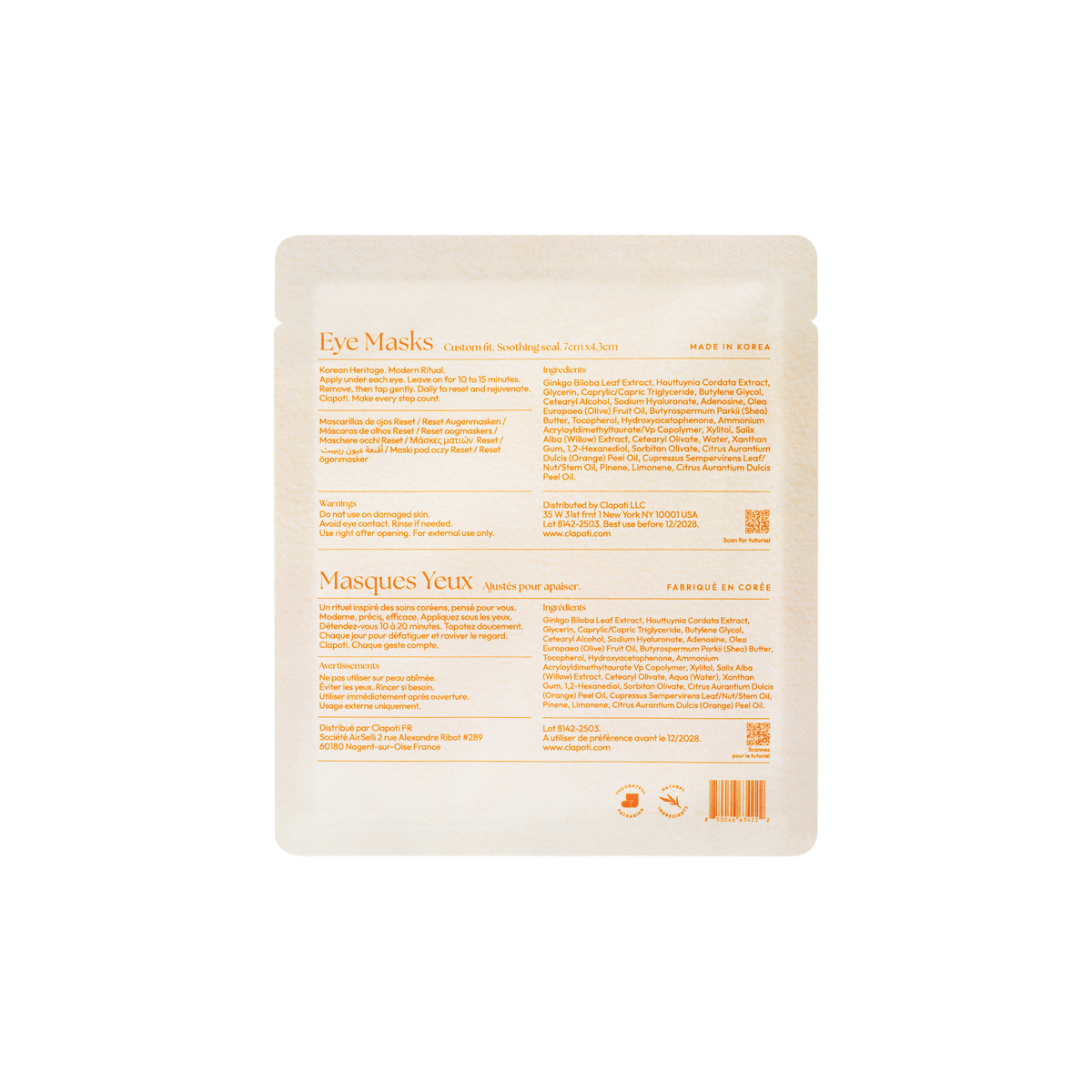Clapoti - Reset Eye Masks