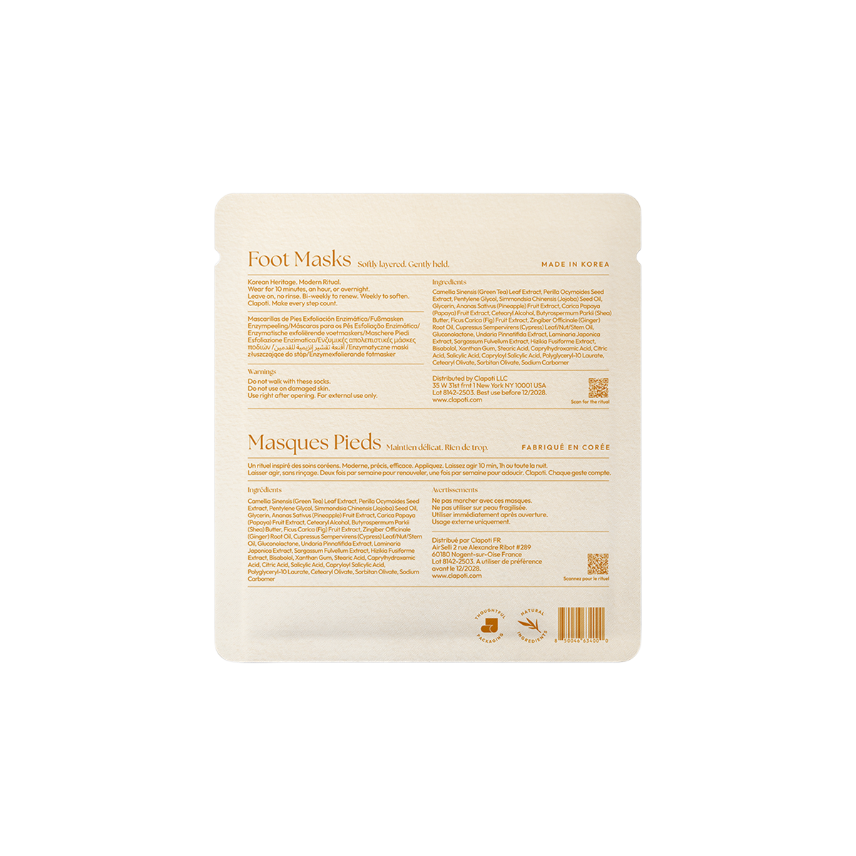 Clapoti - Enzyme Exfoliation Foot Masks