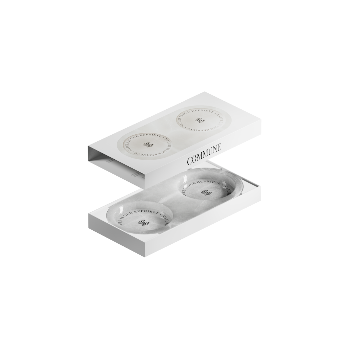 Commune - Double White Onyx Tray