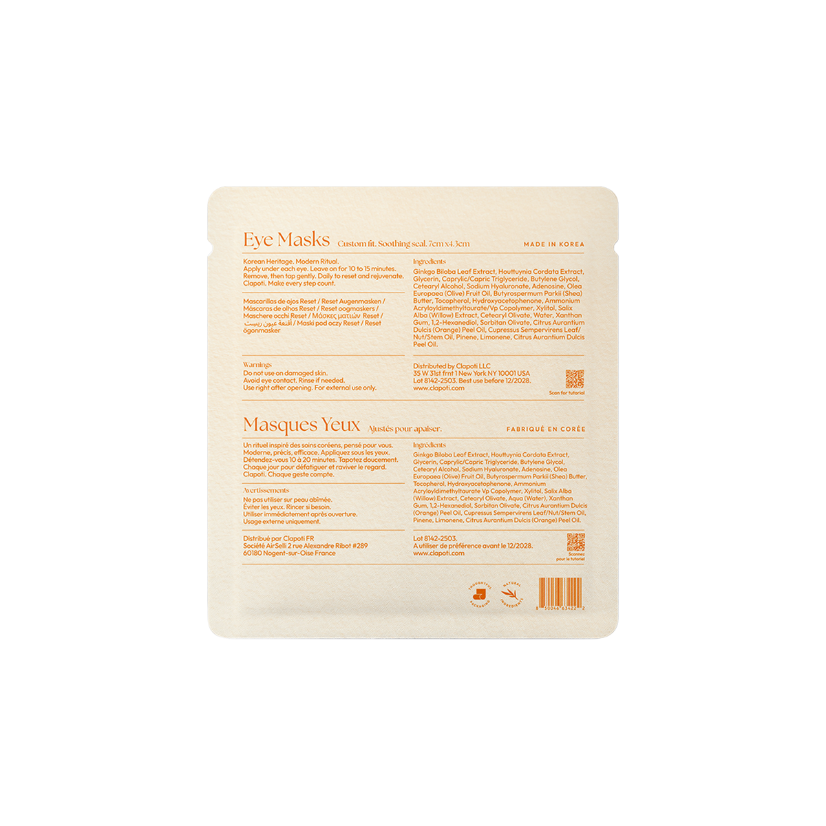 Clapoti - Reset Eye Masks