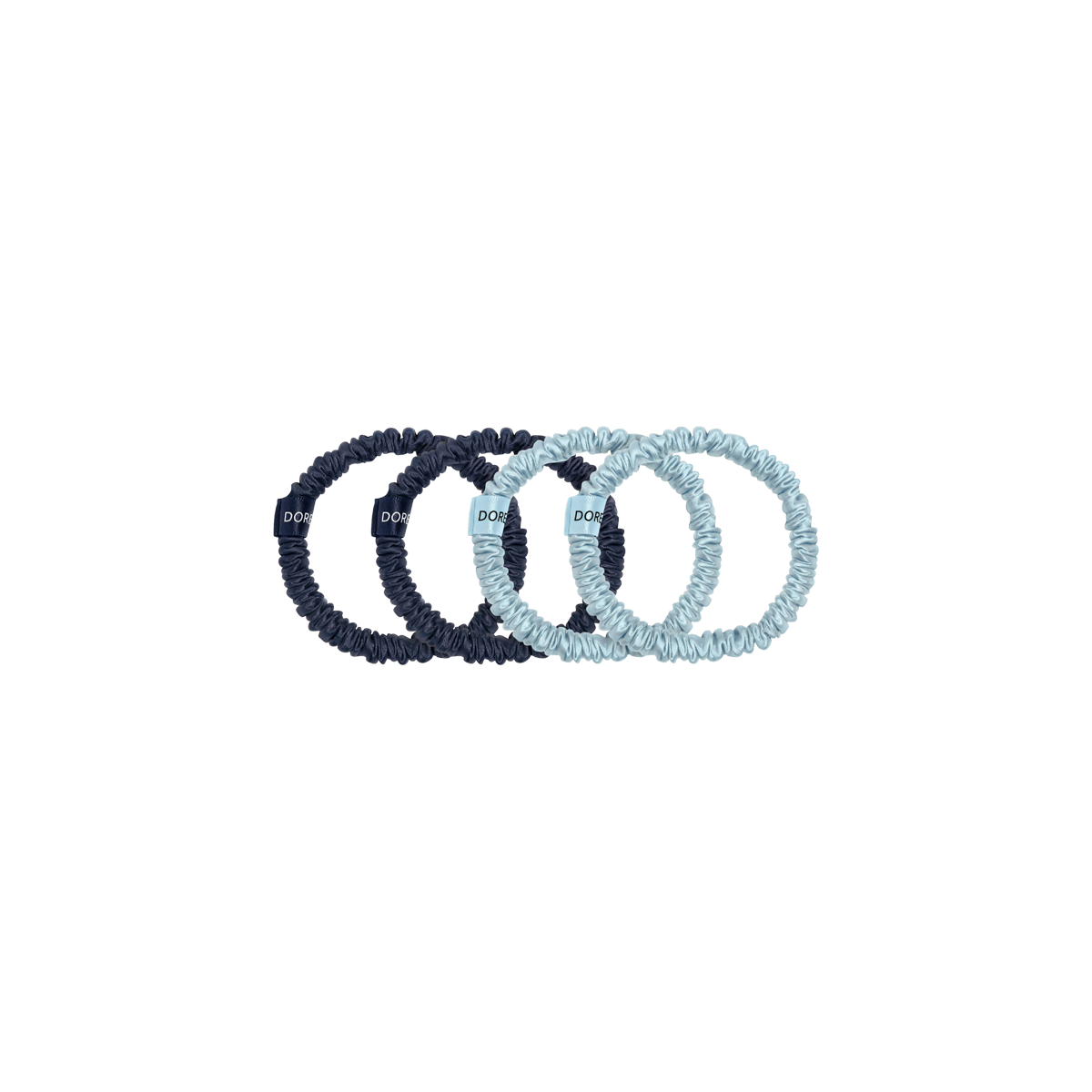 Dore & Rose - Scrunchie Set 1cm Dark Blue & Light Blue