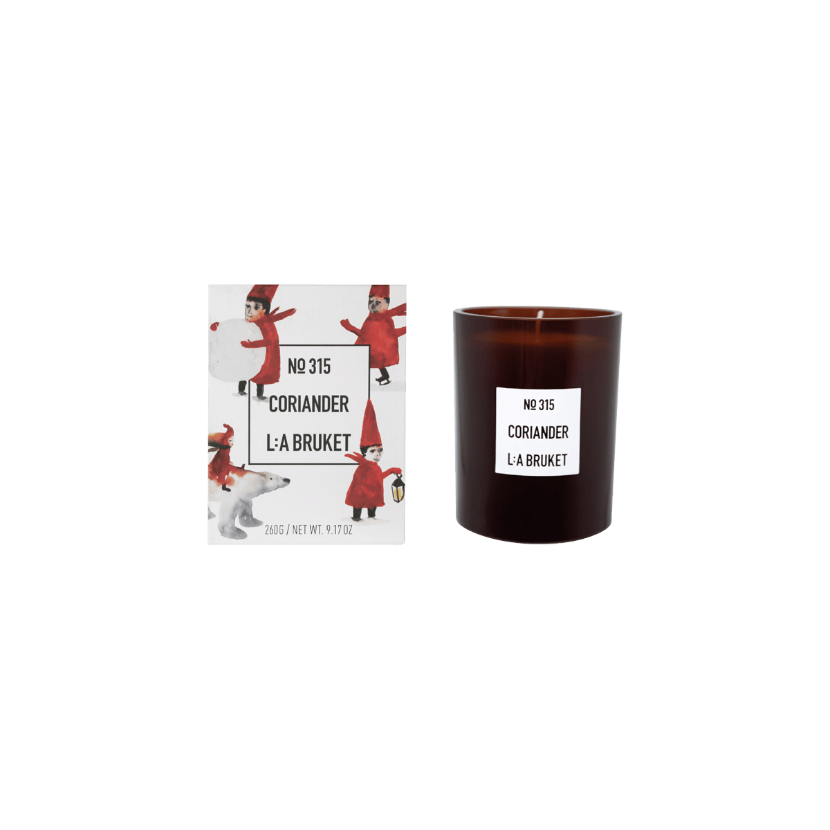 L:a Bruket - Coriander Scented Candle Xmas Sleeve 26